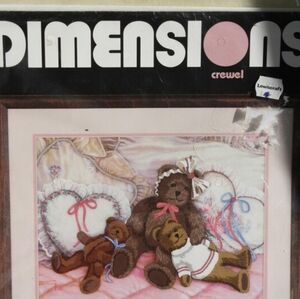 Vintage 1994 Dimensions Crewel needlepoint kit Naptime Bears 1445 Never Been Ope